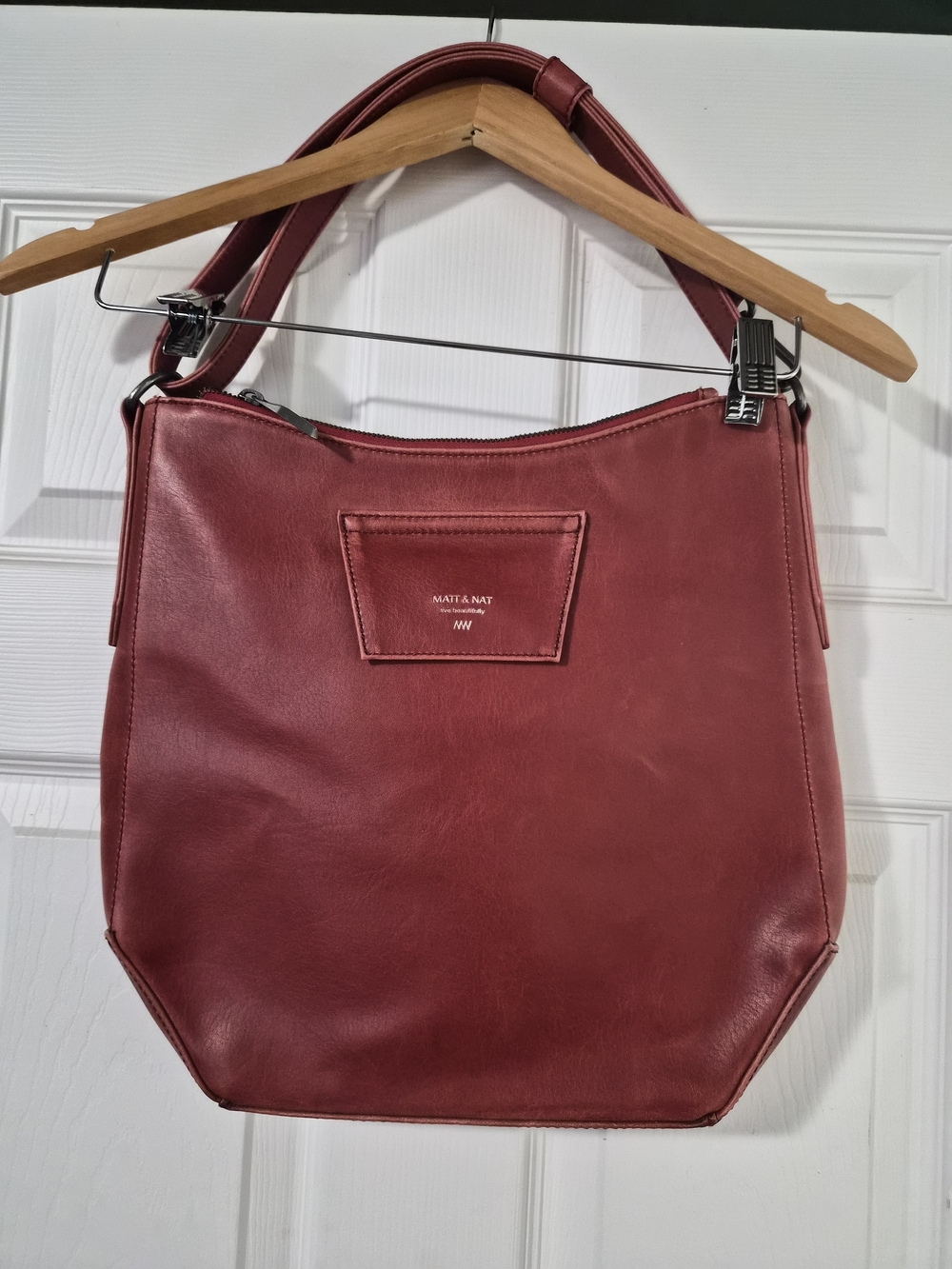 Matt & Nat Red Leather Tote Bag